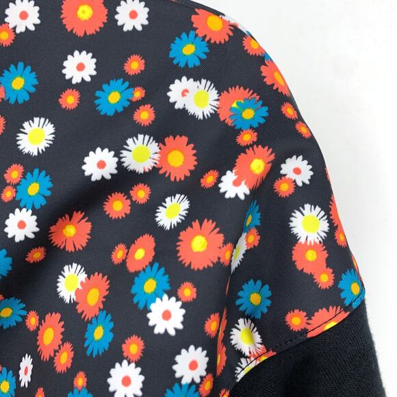 Nike Cropped Heritage Floral Print Crew Neck Sweatshirt Womens Sz Medium Black - Picture 6 of 6